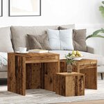 vidaXL Tables gigognes 3 Pièces vieux bois bois d'ingénierie