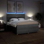 vidaXL Sommier à lattes de lit avec matelas Gris clair 180x200cm Tissu