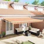 vidaXL Auvent Rétractable Jaune et Orange 500 × 300 cm Tissu et Métal