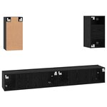 vidaXL Meuble TV mural 6 Pièces Chêne noir Bois d'ingénierie