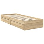 vidaXL Lit de Rangement Chêne Sonoma 75 x 190 cm Bois d'ingénierie