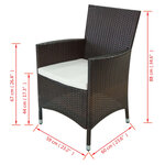 Salon de jardin meuble d'extérieur ensemble de mobilier 11 pièces avec coussins résine tressée marron 02_0015433