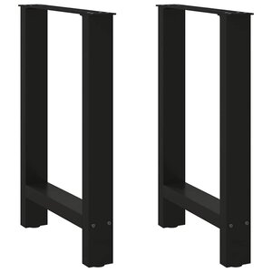vidaXL Pieds de table à manger Noir 2 pièces 50 x (72-73) cm Acier