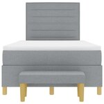 vidaXL Lit à ressorts avec matelas Gris clair 120 x 200 cm tissu
