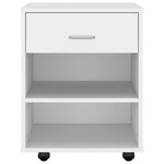 vidaXL Armoire à roulettes Blanc 46x36x59 cm Bois d'ingénierie
