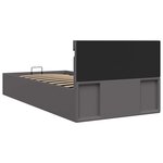 vidaXL Cadre de lit à rangement avec LED Gris Similicuir 100x200 cm