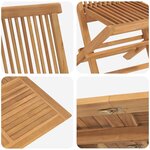 vidaXL Ensemble de salle à manger pour jardin Marron Teck massif