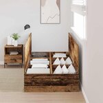 vidaXL Cadre de lit avec rangement Bois Ancien 90 x 190 cm