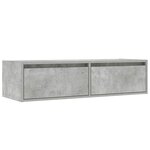 vidaXL Meuble TV avec lumières LED gris béton 100X35 5x25 cm