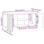 vidaXL Meuble TV Gris béton 102 x 34 5 x 52 cm Bois d'ingénierie