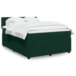 vidaXL Sommier à lattes de lit et matelas Vert foncé 140x200cm Velours