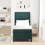 vidaXL Lit à ressorts avec tête de lit Vert foncé 80 x 200 cm Velours