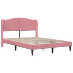 vidaXL Cadre de lit avec tête de lit Rose 160 x 200 cm Velours