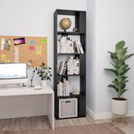 vidaXL Bibliothèque/Séparateur de pièce Noir Bois d’ingénierie