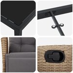 vidaXL Ensemble de 7 Pièces de Salle à Manger de Jardin Beige Rattan Poly