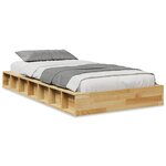 vidaXL Cadre de lit sans matelas 75x190 cm bois massif de chêne