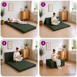 vidaXL Canapé-lit pliable 90 x 67 x 45 cm Vert foncé