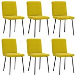 vidaXL Chaises à manger lot de 6 jaune velours