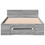 vidaXL Cadre de lit et tiroir sonoma gris 90x190 cm bois d'ingénierie