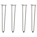 vidaXL Pieds en épingle à cheveux pour consoles  lot de 4  acier naturel  72 cm  acier massif