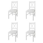 vidaXL Chaises à manger lot de 4 blanc bois de pin