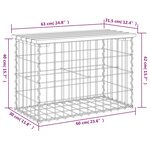 vidaXL Banc de jardin design de gabion 63x31 5x42cm bois massif de pin