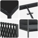 vidaXL Ensemble de salle à manger de jardin 7 pièces avec coussins en poly rattan noir