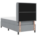 vidaXL Lit à ressorts avec matelas Gris clair 190 x 90 cm tissu