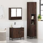 vidaXL Ensemble de meubles de salle de bain 3 Pièces Chêne marron
