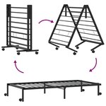 vidaXL Cadre de lit sans matelas pliable noir 100x190 cm acier