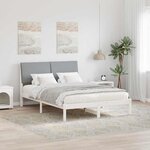 vidaXL Cadre de lit avec tête de lit Blanc et gris clair 150 x 200 cm