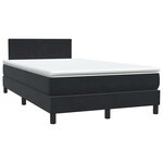 vidaXL Sommier à lattes de lit avec matelas et LED noir 120x210 cm velours