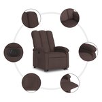 vidaXL Fauteuil inclinable électrique marron foncé tissu