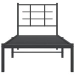 vidaXL Cadre de lit métal sans matelas avec tête de lit noir 80x200 cm