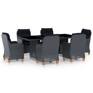 vidaXL Ensemble à manger d'extérieur 7Pièces et coussins résine tressée