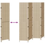 vidaXL Paravent 4 panneaux pliable beige 196x200 cm en poly rotin
