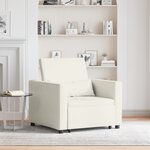 vidaXL Fauteuil convertible crème en velours 3-en-1
