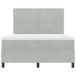 Lit à ressort vidaXL avec matelas gris clair 160x200 cm en velours