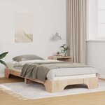 vidaXL Cadre de lit surélevé avec stockage Marron Bois massif en pin