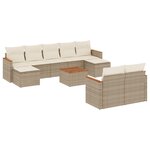 vidaXL Salon de jardin avec coussins 10 Pièces beige résine tressée