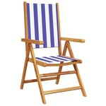 vidaXL Chaises inclinables de jardin lot de 8 tissu et bois massif