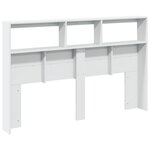 vidaXL Armoire tête de lit avec LED blanc 160x17x102 cm