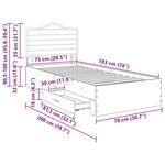 vidaXL Cadre de lit Gris Sonoma 75 x 190 cm Bois d'ingénierie