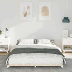 vidaXL Cadre de lit surélevé Blanc 140 x 220 cm Bois massif en pin