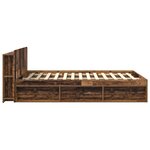 vidaXL Cadre de lit avec rangement Bois ancien 150 x 200 cm