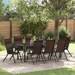 vidaXL Ensemble de jardin 9 pièces marron Rattan synthétique