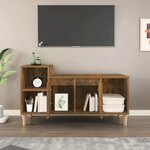 vidaXL Meuble TV Chêne fumé 100x35x55 cm Bois d'ingénierie