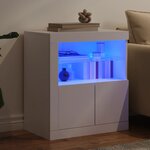 vidaXL Buffet avec lumières LED blanc 60 5x37x67 cm