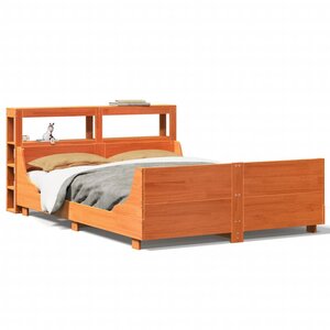 vidaXL Cadre de lit sans matelas cire marron 160x200cm bois pin massif