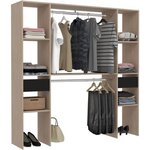 Kit dressing ARTIC EKIPA - mélaminé chêne jackson et noir - 2 penderies + 2 tiroirs - 176 x 40 x 180 cm